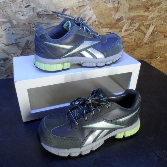 NWOT - REEBOK Ketia Steel Toe Women's Grey/Green Oxford - Size 7M- New In Box - Picture 2 of 6